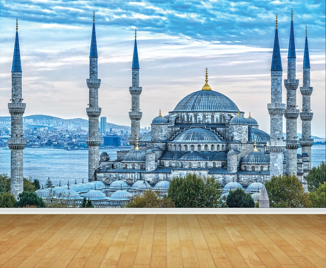 The Blue Mosque Istanbul Wallpaper Mural Bedroom Playroom Etsy Finland