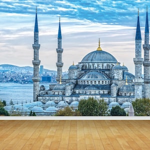 The Blue Mosque Istanbul Wallpaper Mural Bedroom Playroom Games Room Wall Backdrop Decor Scene Setter Easy Installation