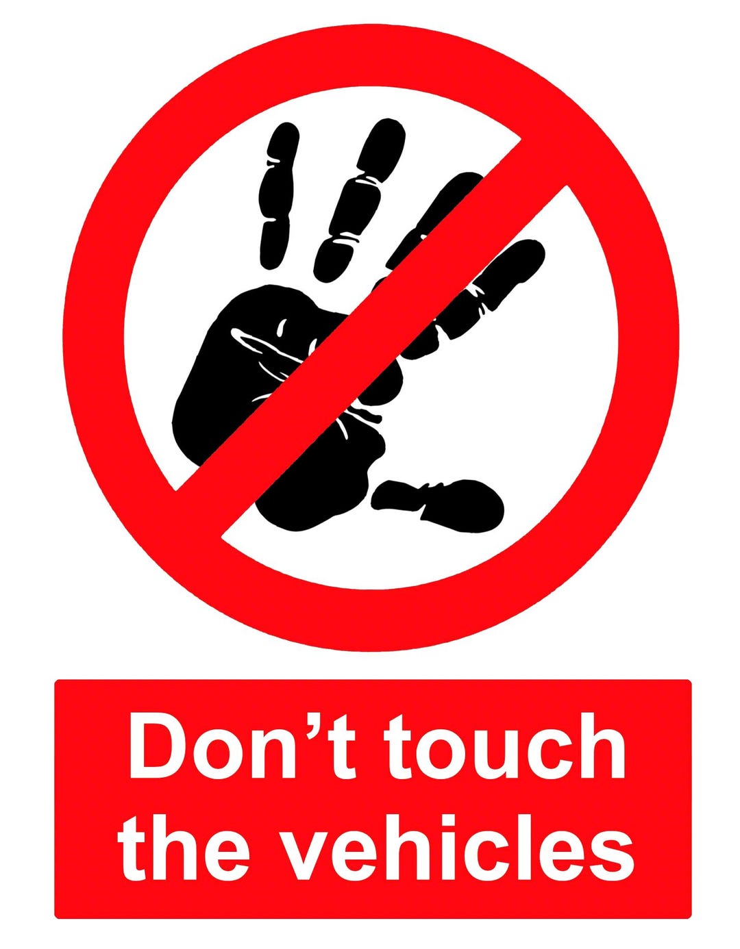 Warning Don't Touch the Vehicles Cars Dealership Retail Display Red ...