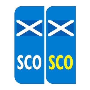 2 Road Legal EU European Blue Car Scotland Scottish Flag External Grade Vinyl Stickers Sticker Decal Sign UK Number Registration Plate