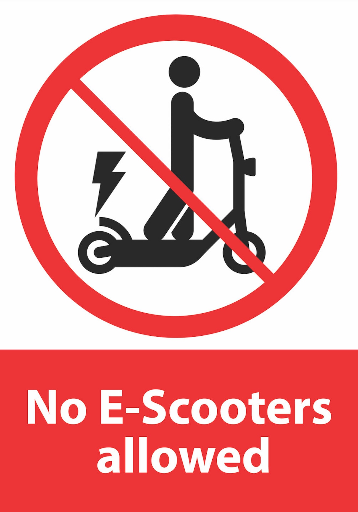No Escooters E Scooters Allowed Prohibited Not Allowed Notice Sign Signage Safety Health Self