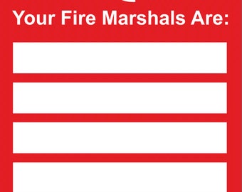 Cartello Autoadesivo In Vinile 'Your Fire Marshals Are' – 300 X 200 Mm, Per Ufficio E Ambiente, Uso Interno/Esterno - 2
