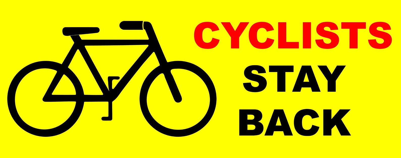 Cyclists Stay Back HGV Lorry Health Safety Self Adhesive External Grade ...