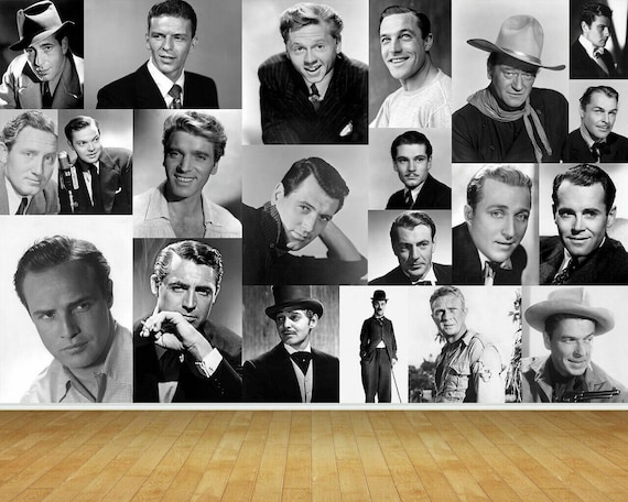Hollywood Greats Film Stars Wallpaper Mural for Bedroom - Etsy