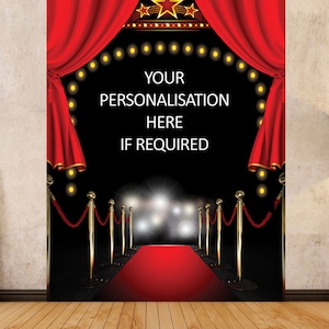 Any TEXT LARGE Party VIP Hollywood Paparazzi Theme Red Carpet Backdrop Scene Setter Banner Birthday Event Decor Decoration Photo
