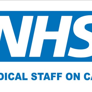 NHS Medical Staff on Call Window Car Vehicle Bumper Sticker etc Notice Sign Signage Self Adhesive Gloss Sticker Decal Sign 160mm x100mm