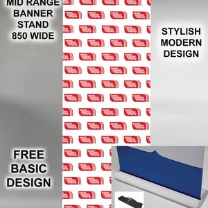Mid-Range-Stilvoll Schritt-Wiederholung Firmenlogo Ausstellung 850 breit Roller Banner Ausstellung Foto Hintergrund Trade Show etc 2 m High Inc Tragetasche