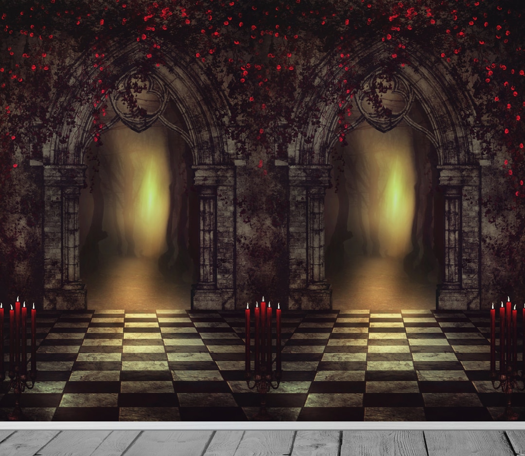 Beautiful Fantasy Dark Gothic Arch Candles Emo Wallpaper Mural Wall