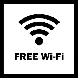 Free Wifi Wi Fi Sign Notice Shop Business Retail Restaurant Cafe etc Adhesive Gloss Sticker Decal 125mmx125mm