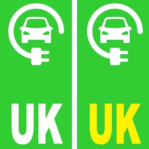 2 x exemption de voiture électrique verte légale sur la route pour l&#39;enregistrement de la plaque d&#39;immatriculation au Royaume-Uni