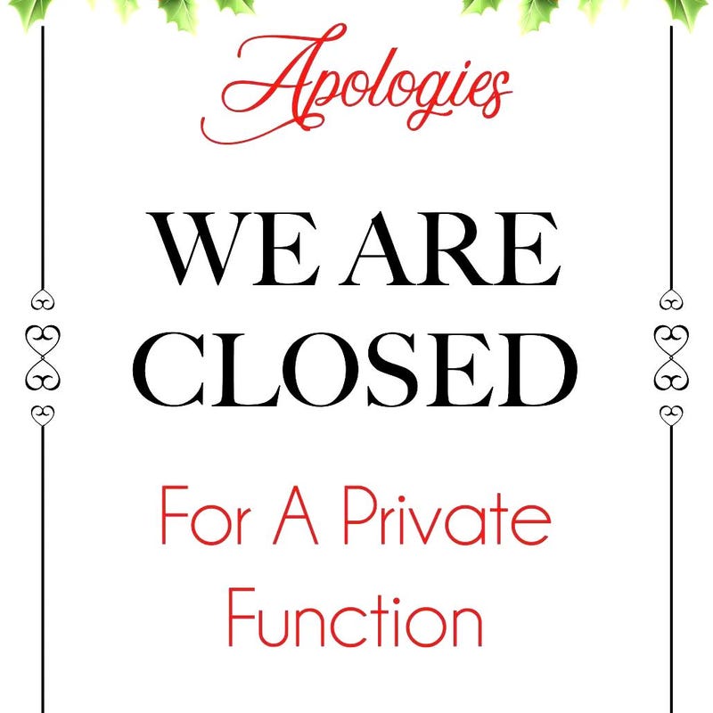 Closed for Private Event Sign - Etsy