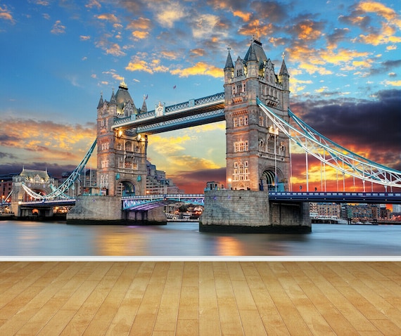 Tower Bridge London Feature Travel Wallpaper Mural Bedroom - Etsy Norway Tower Bridge London Feature Travel Wallpaper Mural Bedroom - Etsy Norway