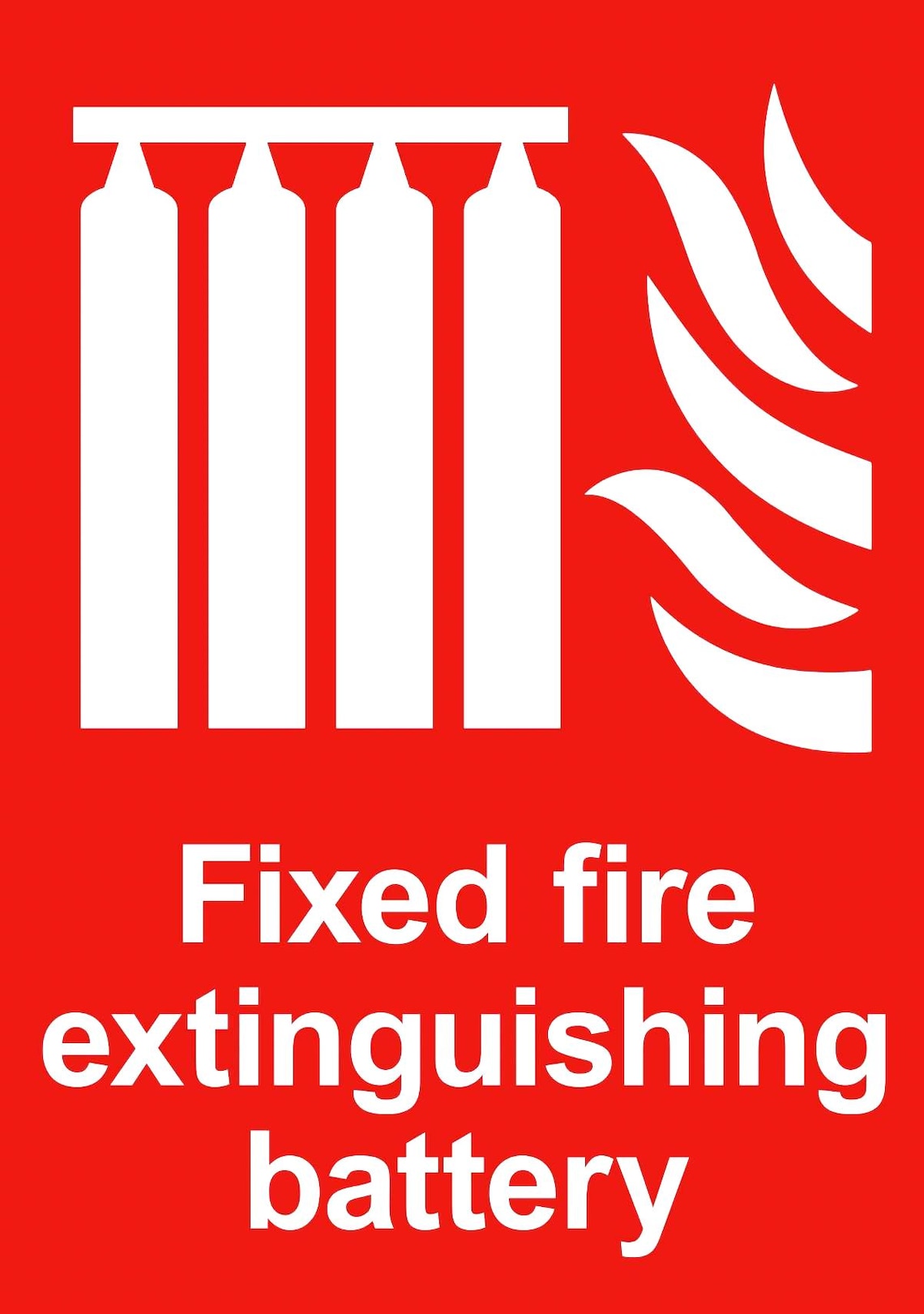 Fixed Fire Extinguishing Battery Health & Safety Notice Sign Poster or ...