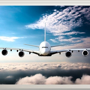 Airbus A380 Plane Aeroplane Magic Window Self Adhesive Sticker Decal Print Graphic Design Poster Wall Design 1m/1.5m wide