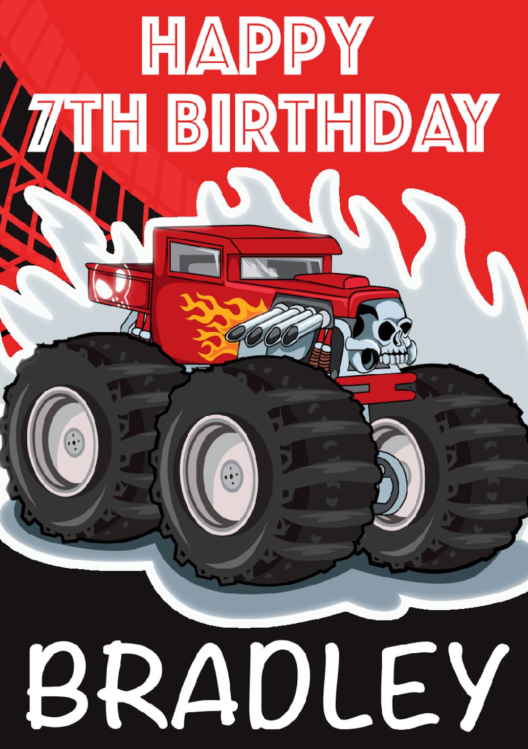 Monster Trucks Truck Happy Birthday Unisex Boy Girl Personalised Name Il 1080xN.4661259836 Eij3