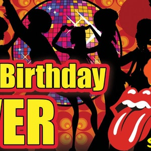 Cartel personalizado a medida de los años 70 con temática de cumpleaños, fiesta de compromiso, evento, impresión en alta calidad, cualquier nombre y texto agregado