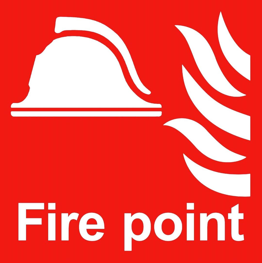 Fire Point Model Sticker Fire Point Red Sign Adhesive External Grade Sticker Health & Safety ...