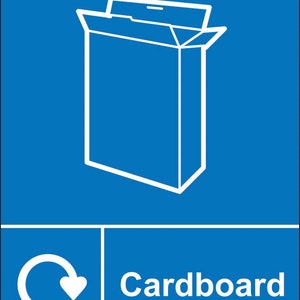 Adhesivo adhesivo para aviso de separación de cartón para reciclaje de cartón azul, 16 mm x 12,5 mm, para empresas, hogares, oficinas, comercios, restaurantes