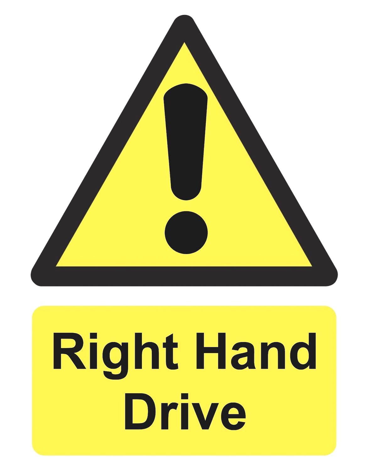 Right Hand Drive Vehicle Car Notice Sign Self Adhesive Sticker Decal ...