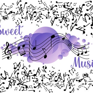Modern Music Room Notes Wallpaper Mural for Bedroom Playroom Music Room ...