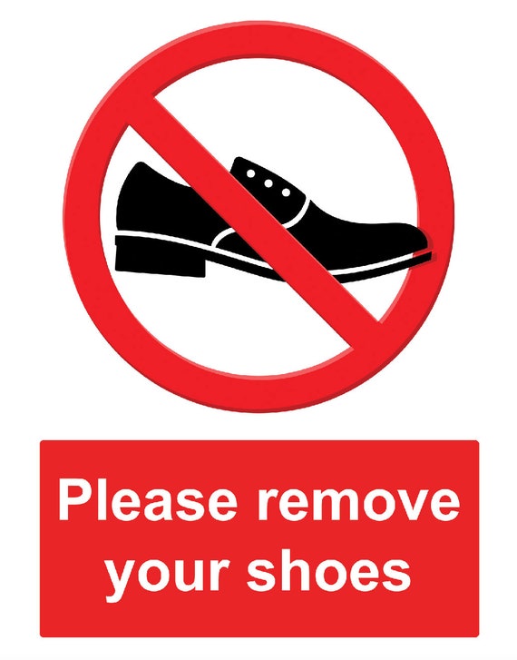 Take Shoes Caution Warn Symbol Public Areas Vector Logo Sign Stock Vector  by ©zen23 403507990