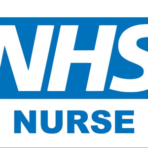NHS Nurse Worker Service Window Car Vehicle Bumper Sticker etc Notice Sign Signage Self Adhesive Gloss Sticker Decal Sign 160mm x100mm