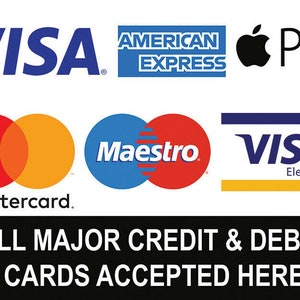 Grote en kleine posters Creditcard Visa Mastercard Maestro Electron enz. Kaartbetalingen worden hier geaccepteerd
