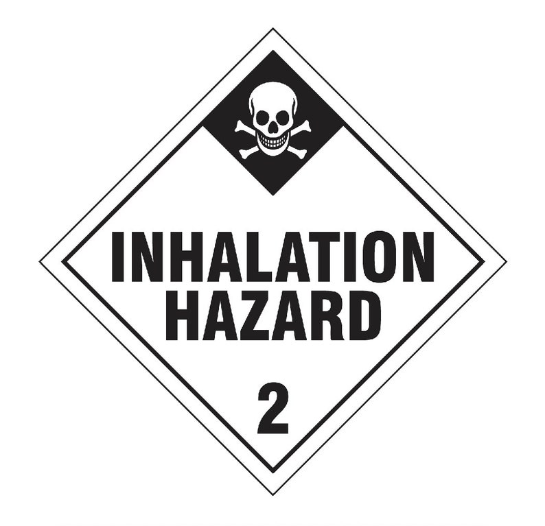 Inhalation Hazard 2 Black White Health and Safety Warning Adhesive ...