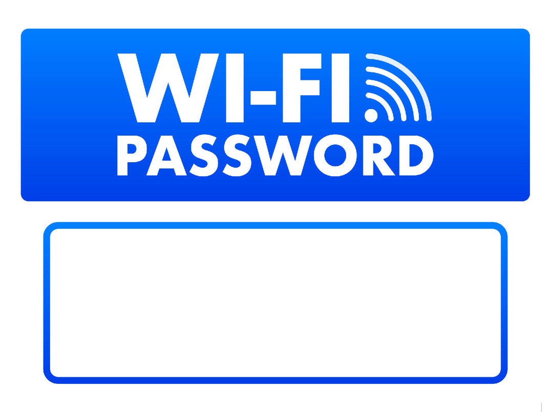 Wi-fi WIFI Wifi Password Blank for Filling in Notice Sign Self Adhesive ...