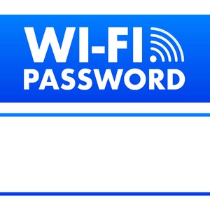 Wi-fi WIFI Wifi Password Blank for Filling In Notice Sign Self Adhesive Gloss Sticker Decal Sign 160mm x 125mm Business Restaurant Cafe