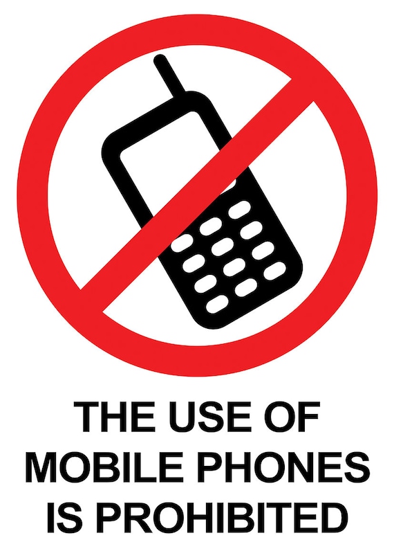 VSafety 53009AX-S Cartello Do Not Use Mobile Phone, orizzontale, 300 mm x 100 mm (confezione da 3