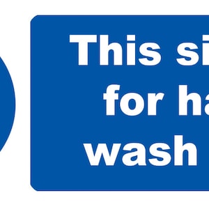 Food Kitchen Restaurant Hygiene Caution Warning Notice Sign Blue Self Adhesive Gloss Sticker Decal This Sink is for Hand Wash Only