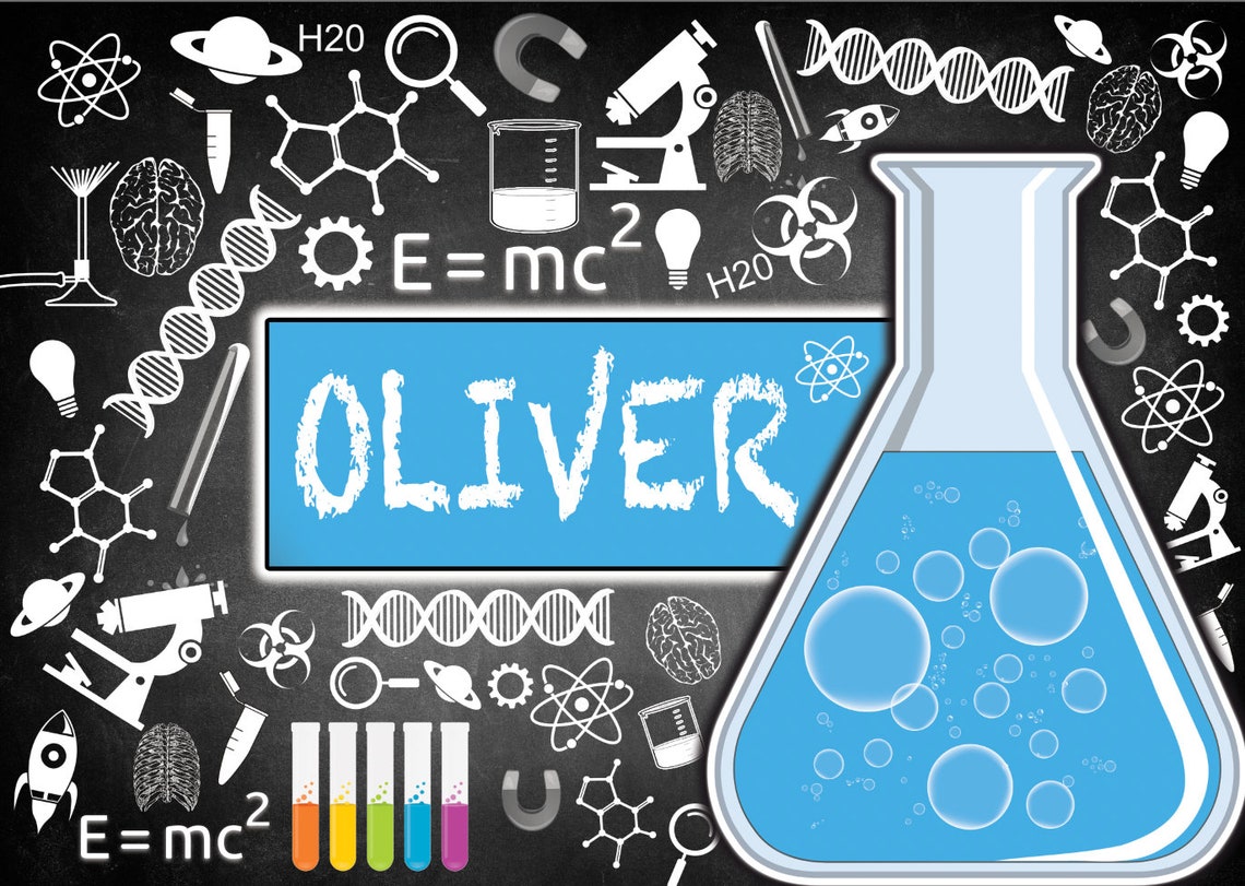 2 Sizes A0 & A1 Blue Science Party Chalk Board Chalkboard Etsy Ireland