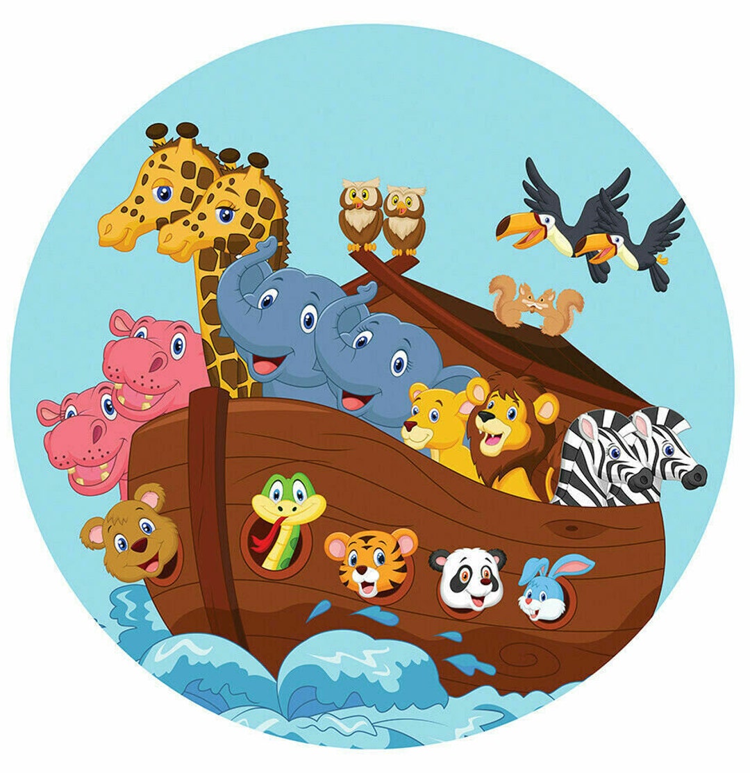 Small & Extra Large Noahs Ark Noah Decorative Decor Gloss Round Wall ...