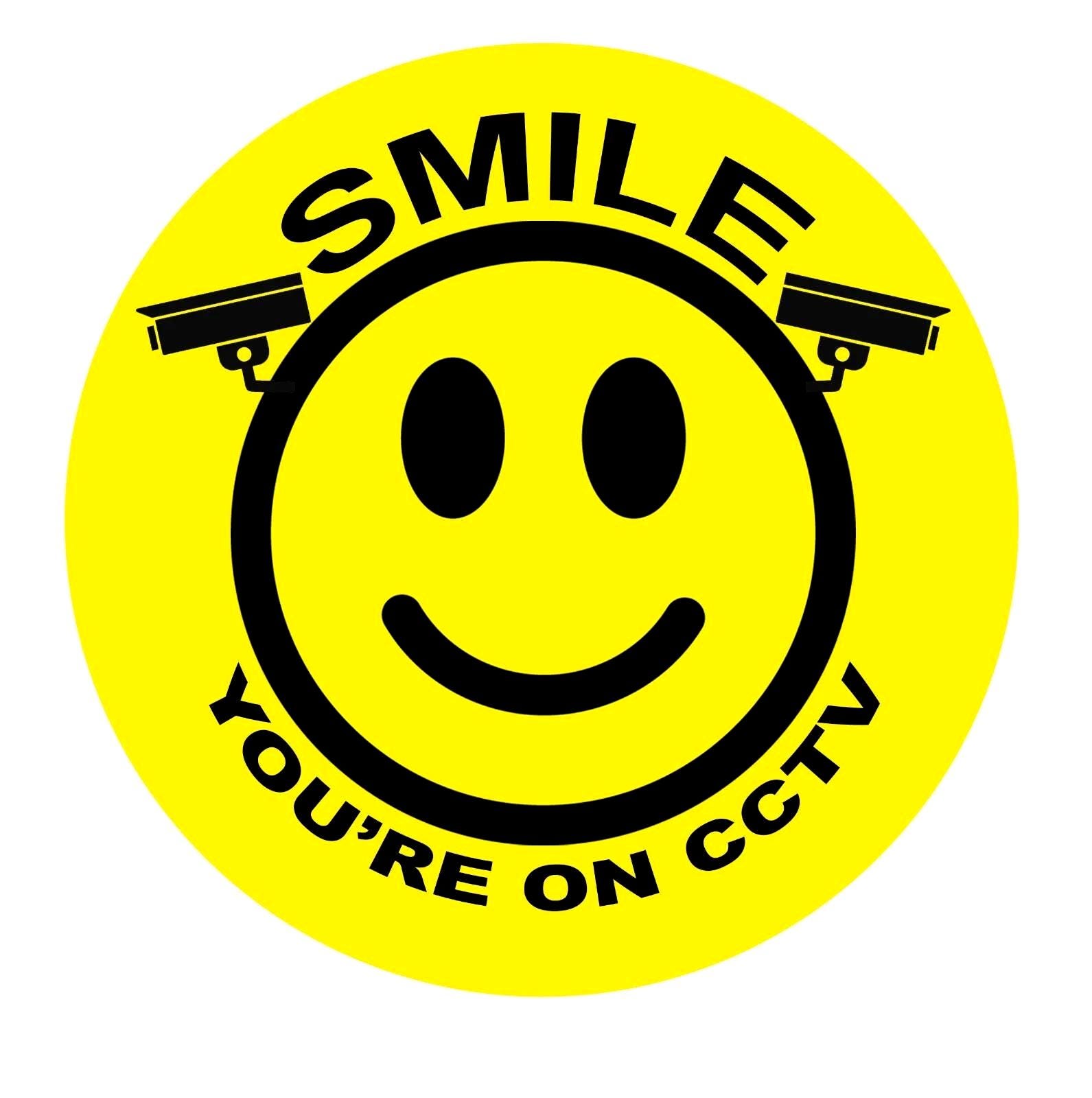 Smile You're on CCTV Camera Video Business Office Home Etch Round ...
