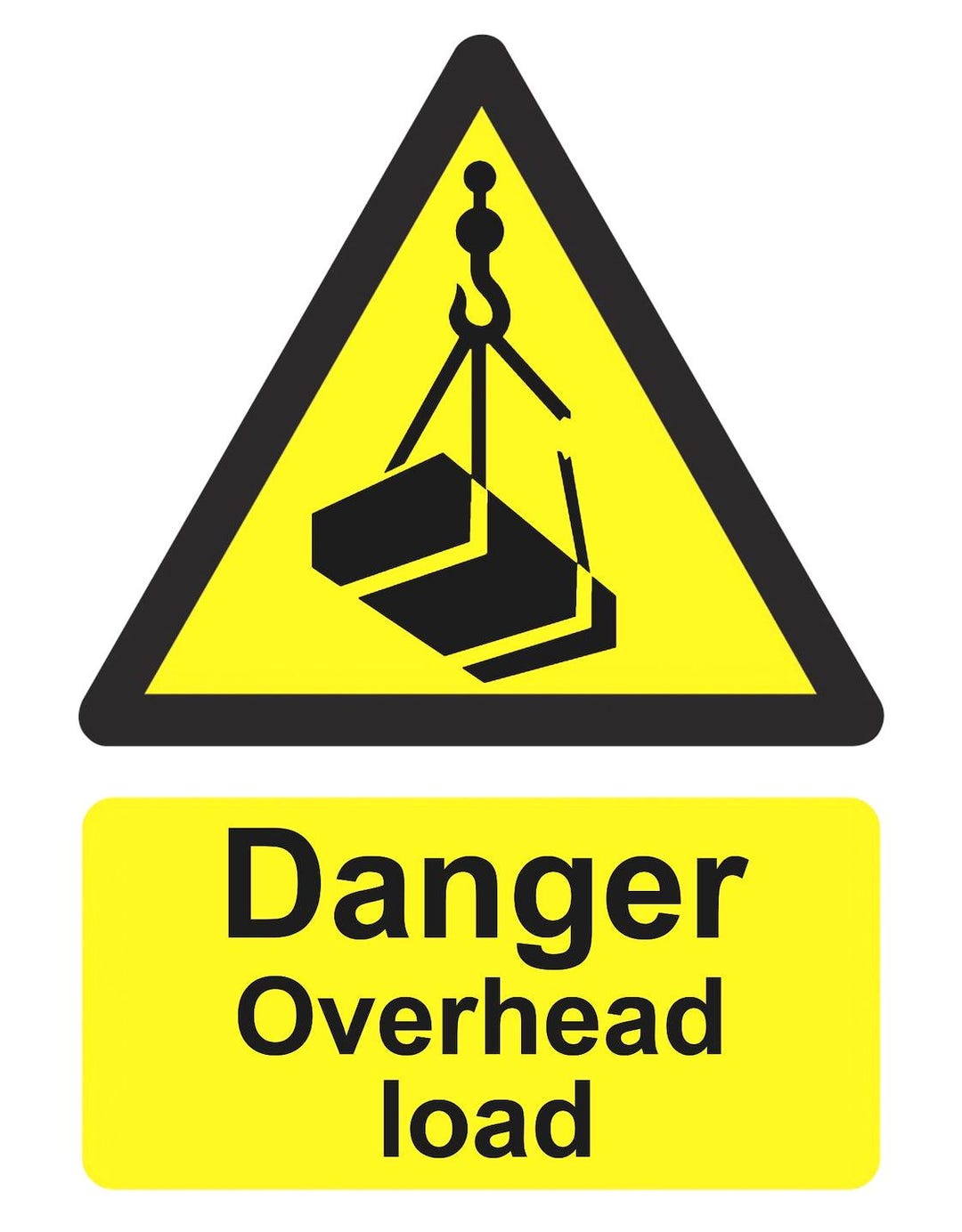 Danger Warning Overhead Load Yellow Health Safety Business Site Notice ...