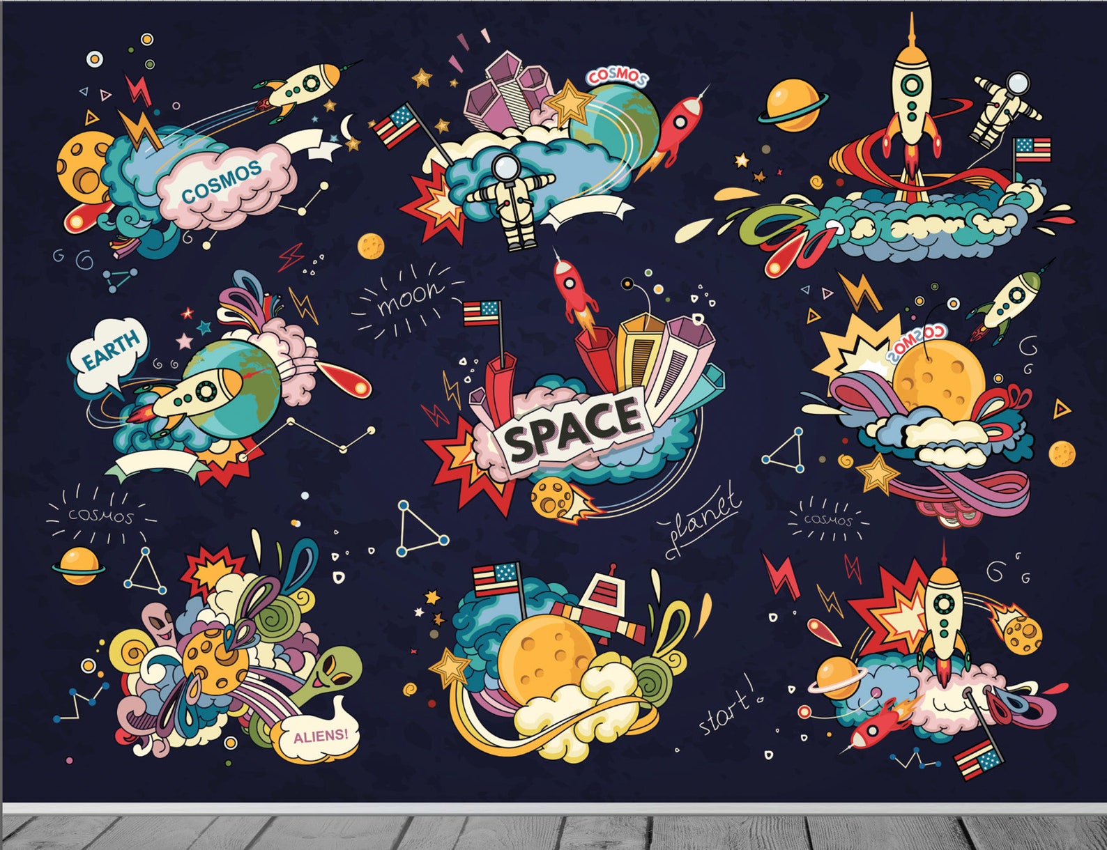 Space Astronauts Rocket Aliens Kids Animated Cartoon Feature Wallpaper ...