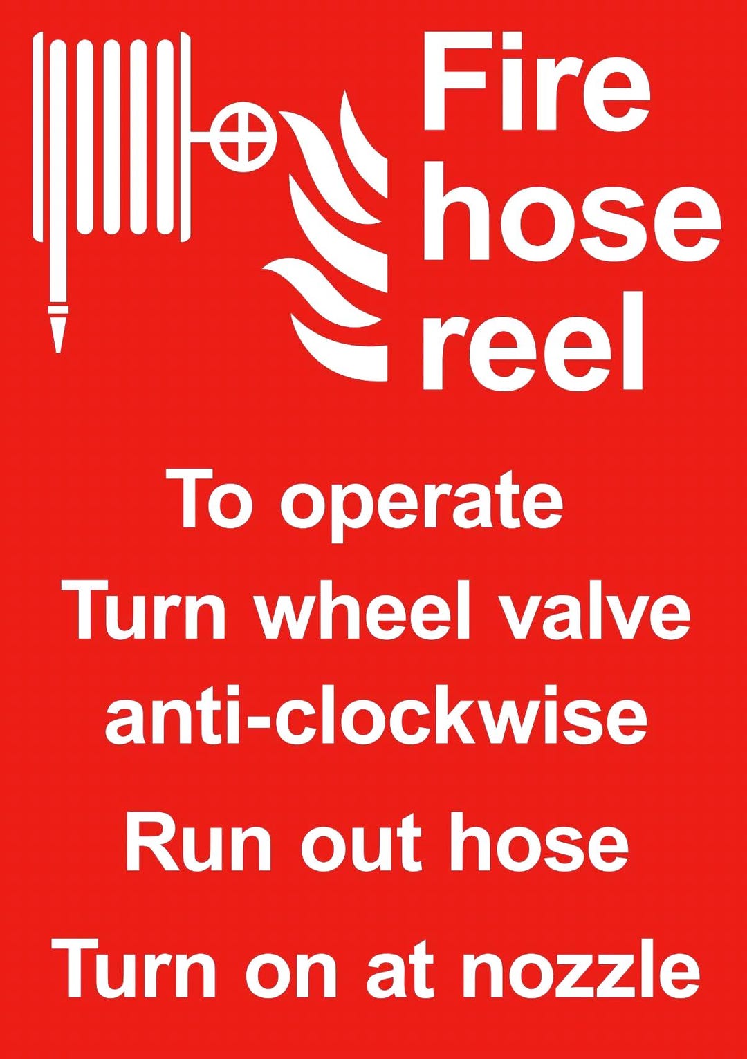 Fire Extinguisher Hose Reel Instructions for Use Notice Sign Health ...