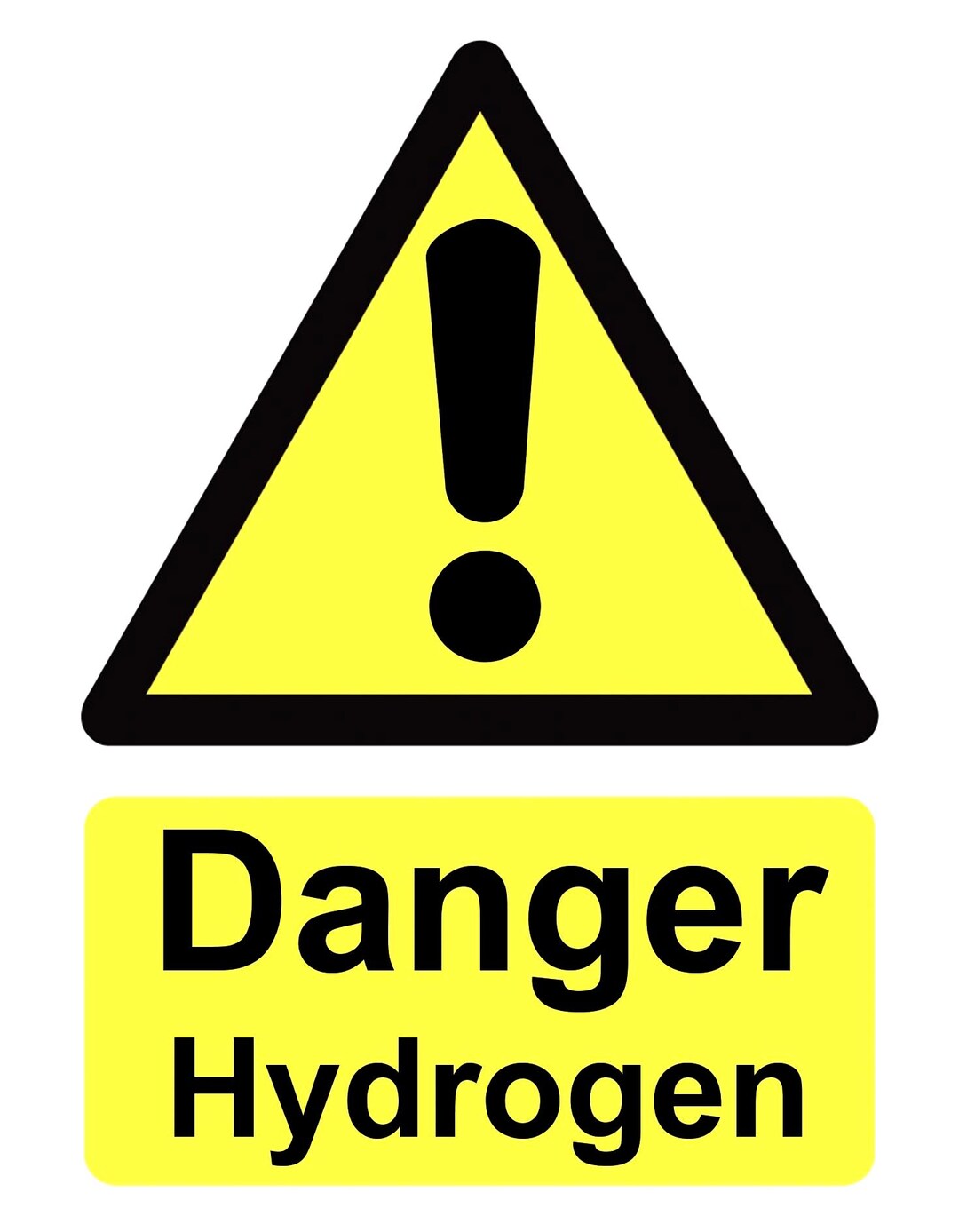 Danger Hydrogen Yellow Warning Business Health & Safety Sign Business ...