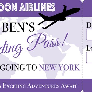 Grande carte d'embarquement vierge billet d'avion cadeau cadeau d'argent nom personnalisé texte avec stylo ou imprimé spécial anniversaire lune de miel mariage