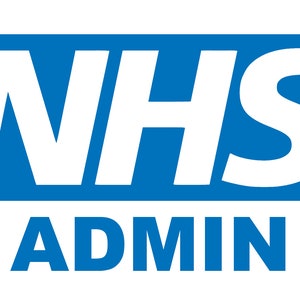 NHS Admin Key Worker Service Window Car Vehicle Bumper Sticker etc Notice Sign Signage Self Adhesive Gloss Sticker Decal Sign 160mm x100mm