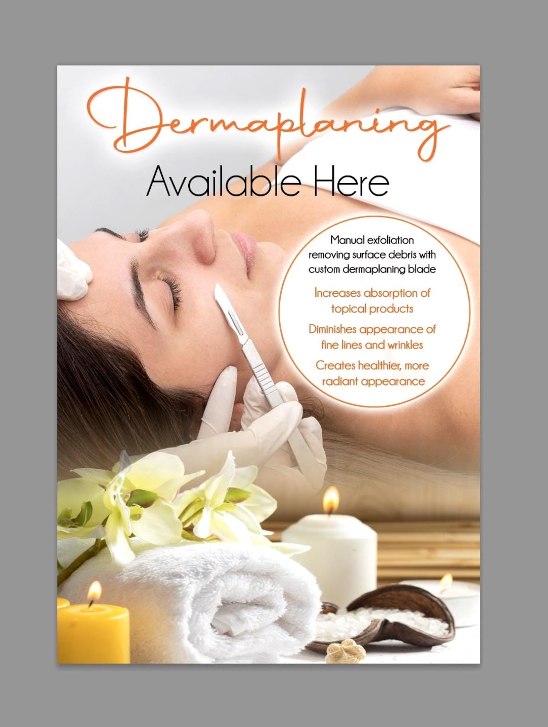 Treatment Example Advert Dermaplaning Available Here Beauty Treatment Salon Poster Sign Advert ...