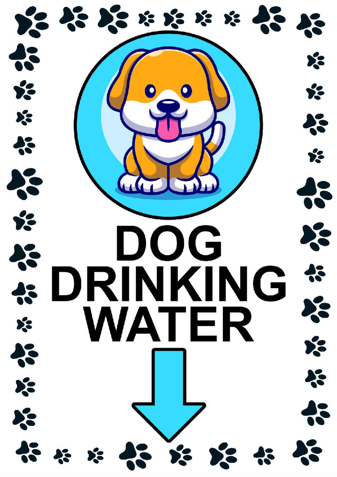 Dog Drinking Water Bowl Sign Signage For Show Event Pub Restaurant dog-drinking-water-bowl-sign-signage-for-show-event-pub-restaurant