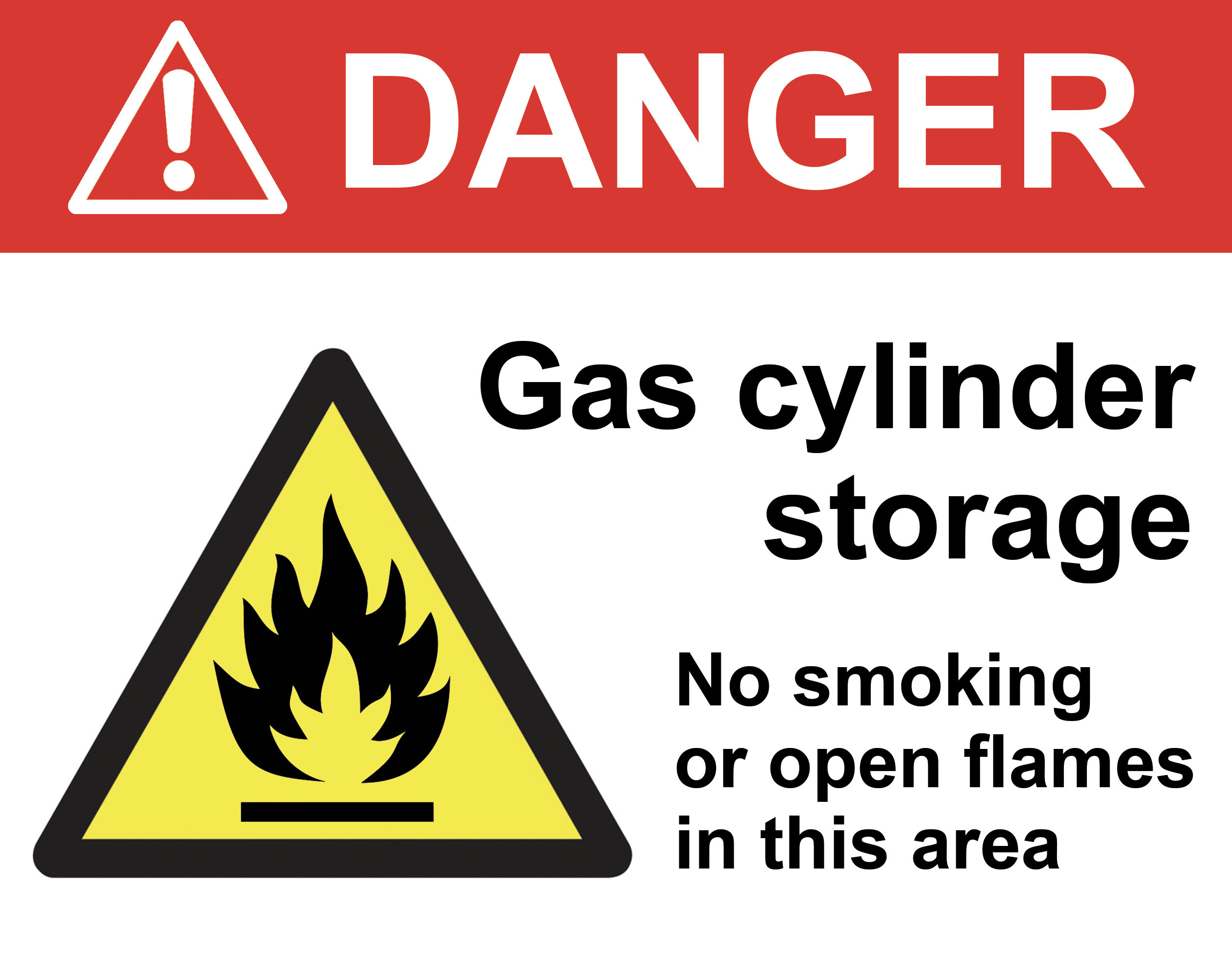 "Danger: Nitrogen Storage" Safety Sign - No Smoking No Flames, 7x10 Inch Vinyl Label - View #4