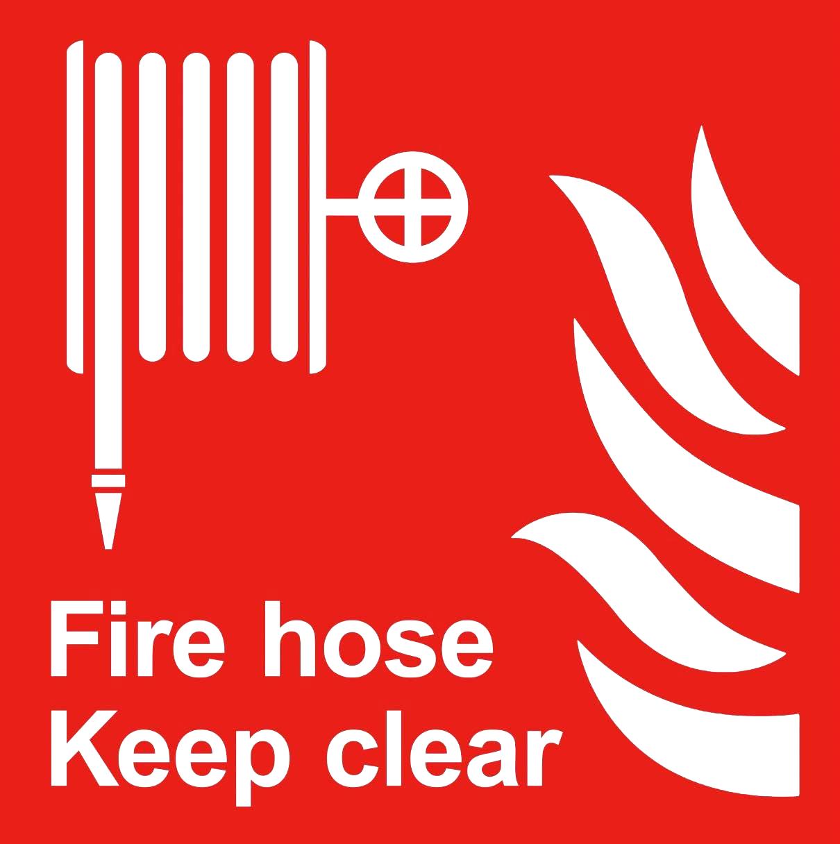 Hose Sticker Fire Hose Keep Clear Red Sign Adhesive External Grade Sticker Health ...