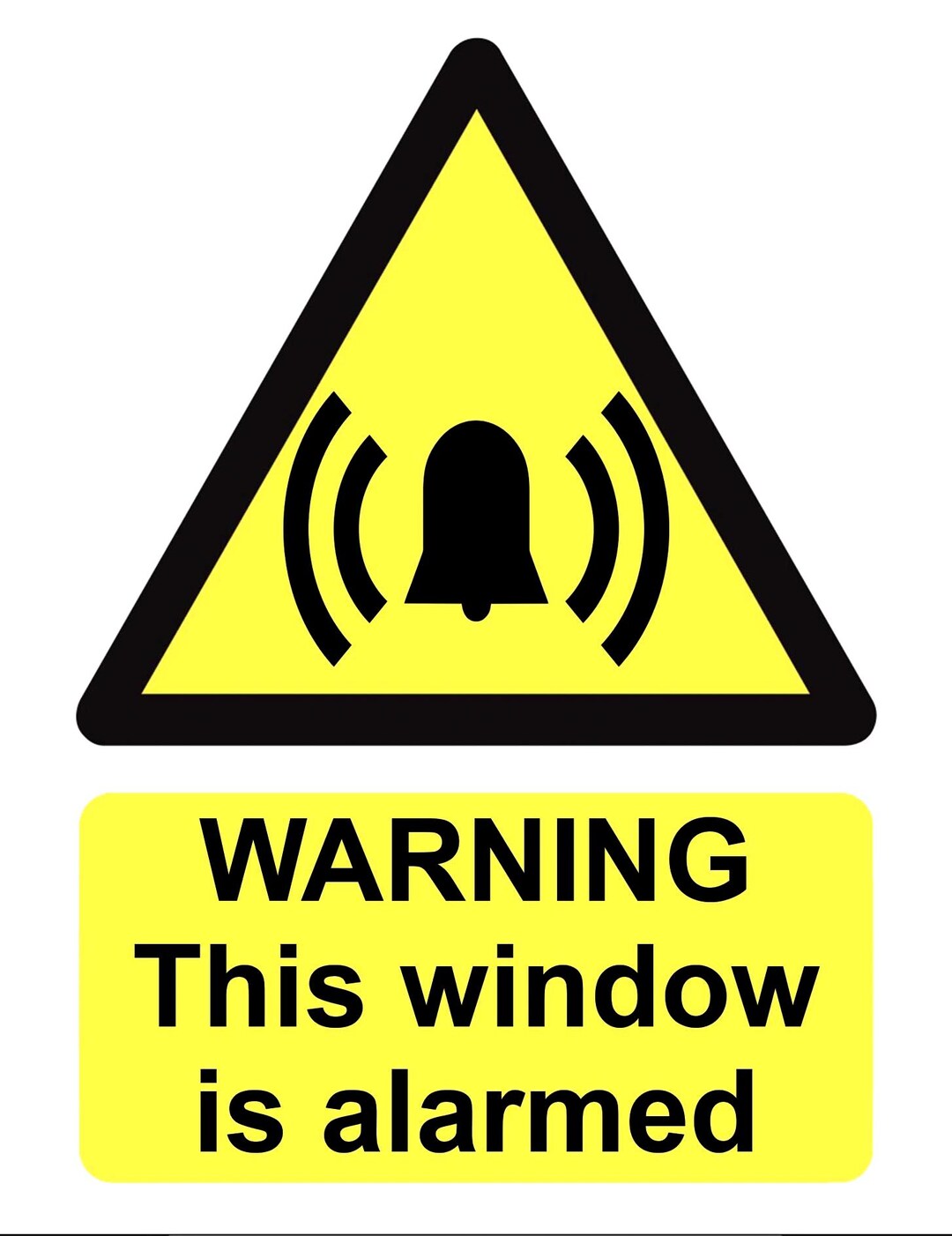 Warning This Window is Alarmed Business Retail Home Shop Notice Health ...