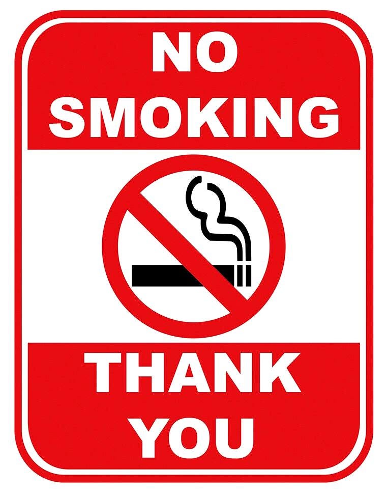 No Smoking No Vaping Aufkleber – 4 Stück, 17,8 X 25,4 Cm, Wetterfestes Vinyl, Weiß/schwarz/rot, Für Büro, Unternehmen, Eingangsbereich