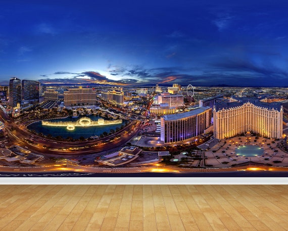 Custom Photo Wallpaper, Las Vegas Strip At Night Large Mural Vinyl