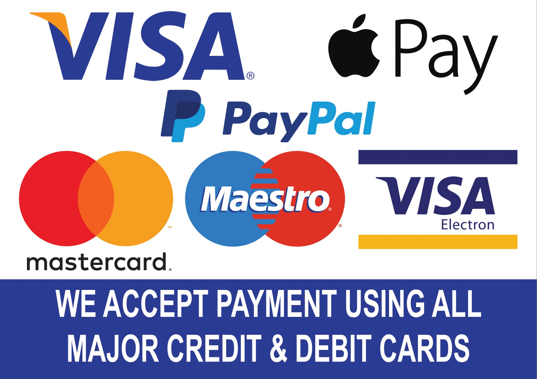 we accept credit card logos