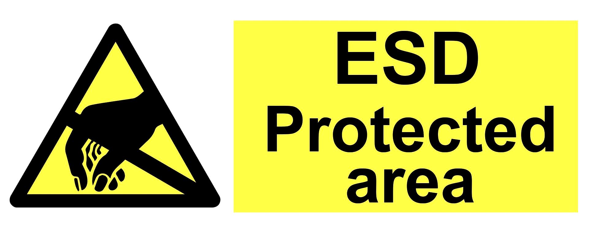 Warning ESD Protected Area Sign Signage Notice Adhesive Sticker Decal ...